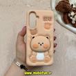 قاب گوشی Galaxy A56 سامسونگ سیلیکونی پاک کنی طرح خرسی BEAR پاپ سوکت برجسته کد E12-61030