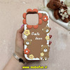 قاب گوشی iPhone 16 Pro Max آیفون سیلیکونی پاک کنی CUTE BEAR طرح تدی برجسته قهوه ای کد 61064