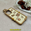 قاب گوشی iPhone 16 Pro Max آیفون سیلیکونی پاک کنی CUTE BEAR طرح تدی برجسته کرم کد 61075