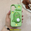 قاب گوشی iPhone 16 آیفون سیلیکونی پاک کنی CUTE BEAR طرح دایناسور برجسته سبز کد E12-61053