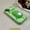 قاب گوشی iPhone 16 آیفون سیلیکونی پاک کنی CUTE BEAR طرح دایناسور برجسته سبز کد E12-61053