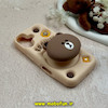 قاب گوشی iPhone 16 آیفون سیلیکونی پاک کنی طرح خرسی BROWN پاپ سوکت برجسته کد 61055