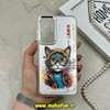 قاب گوشی Galaxy A55 سامسونگ اورجینال فانتزی سخت آینه ای لنز کرومی ایربگ دار طرح گربه کد 61246