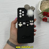قاب گوشی Galaxy A32 4G سامسونگ طرح سیلیکونی ژله ای سه بعدی برجسته عروسکی محافظ لنز دار پام پام مشکی کد 61263