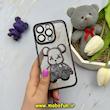 قاب گوشی iPhone 14 Pro آیفون الکتروپلیتینگ آکواریومی طرح تدی لاکچری ژله ای شفاف اورجینال محافظ لنز دار مشکی کد 61295