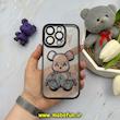 قاب گوشی iPhone 14 Pro آیفون الکتروپلیتینگ آکواریومی طرح تدی لاکچری ژله ای شفاف اورجینال محافظ لنز دار مشکی کد 61295