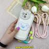 قاب گوشی iPhone 14 آیفون سیلیکونی پارچه ای خرسی تدی محافظ لنزدار دارای بند کنفی بلند کرم کد 61336
