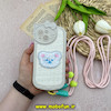 قاب گوشی iPhone 14 آیفون سیلیکونی پارچه ای خرسی تدی محافظ لنزدار دارای بند کنفی بلند کرم کد 61336