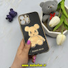 قاب گوشی iPhone 12 Pro Max آیفون طرح ژله ای مای کیس خرس طلایی تدی برجسته POWER BEAR محافظ لنز دار مشکی کد 61357
