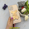 قاب گوشی iPhone 12 Pro Max آیفون طرح ژله ای مای کیس خرس طلایی تدی برجسته POWER BEAR محافظ لنز دار گلبهی کد 61359