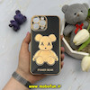 قاب گوشی iPhone 13 Pro Max آیفون طرح ژله ای مای کیس خرس طلایی تدی برجسته POWER BEAR محافظ لنز دار مشکی کد 61364