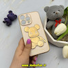 قاب گوشی iPhone 13 Pro آیفون طرح ژله ای مای کیس خرس طلایی تدی برجسته POWER BEAR محافظ لنز دار گلبهی کد 61363