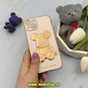 قاب گوشی iPhone 13 آیفون طرح ژله ای مای کیس خرس طلایی تدی برجسته POWER BEAR محافظ لنز دار گلبهی کد 61362