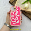 قاب گوشی iPhone 15 آیفون سیلیکونی سولید SOLID منحنی سه بعدی برجسته عروسکی محافظ لنز دار طرح Barbie صورتی کد 61537
