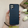 قاب گوشی Galaxy A12 - Galaxy M12 سامسونگ طرح ژله ای چرمی ساده گوزنی محافظ لنزدار سرمه ای کد 61741