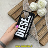 قاب گوشی iPhone 15 Pro Max آیفون اورجینال دیزل DIESEL کلاسیک فیت پارچه ای Hard Golden Consept مشکی کد 61408