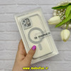 قاب گوشی iPhone 12 آیفون طرح الکتروپلیتینگ ژله ای شفاف اورجینال مگ سیف دار نگین دار شاین محافظ لنز دار نقره ای کد 62158