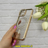 قاب گوشی iPhone 15 آیفون طرح الکتروپلیتینگ ژله ای شفاف اورجینال مگ سیف دار نگین دار شاین محافظ لنز دار طلایی کد 62165