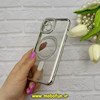 قاب گوشی iPhone 15 آیفون طرح الکتروپلیتینگ ژله ای شفاف اورجینال مگ سیف دار نگین دار شاین محافظ لنز دار نقره ای کد 62166