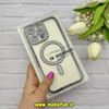 قاب گوشی iPhone 16 Pro Max آیفون طرح الکتروپلیتینگ ژله ای شفاف اورجینال مگ سیف دار نگین دار شاین محافظ لنز دار مشکی کد 62174