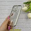 قاب گوشی iPhone 16 Pro آیفون طرح الکتروپلیتینگ ژله ای شفاف اورجینال مگ سیف دار نگین دار شاین محافظ لنز دار نقره ای کد 62173