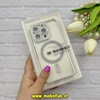 قاب گوشی iPhone 16 Pro آیفون طرح الکتروپلیتینگ ژله ای شفاف اورجینال مگ سیف دار نگین دار شاین محافظ لنز دار نقره ای کد 62173