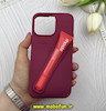 قاب گوشی iPhone 14 Pro Max - iPhone 15 Pro Max آیفون سیلیکونی پاک کنی اورجینال rhode روود همراه با لیپ گلاس زرشکی کد 62701