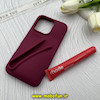 قاب گوشی iPhone 16 Pro آیفون سیلیکونی پاک کنی اورجینال rhode روود همراه با لیپ گلاس زرشکی کد 62711