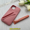 قاب گوشی iPhone 13 - iPhone 14 - iPhone 15 آیفون سیلیکونی پاک کنی اورجینال rhode روود همراه با لیپ گلاس گلبهی کد 62695
