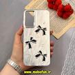 قاب گوشی Galaxy A05S سامسونگ فانتزی سخت Hard لیزری کرومی طرح پاپیون برجسته الماسی کیوت مشکی کد 63027