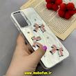 قاب گوشی Galaxy A05S سامسونگ فانتزی سخت Hard لیزری کرومی طرح پاپیون برجسته الماسی کیوت گلبهی کد 63029