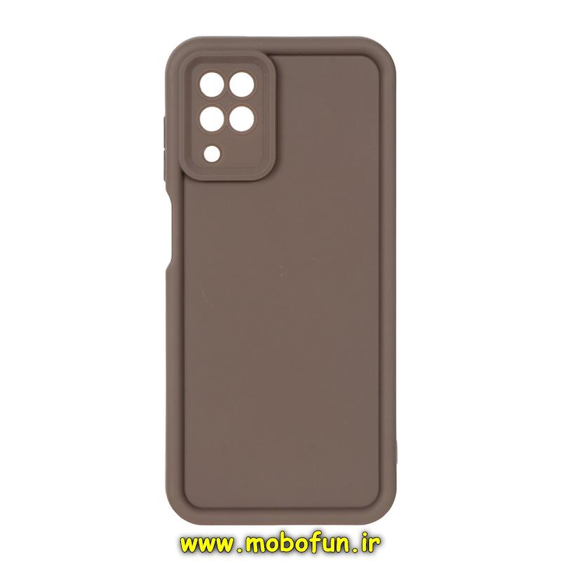 قاب گوشی Galaxy A12 - Galaxy M12 سامسونگ سیلیکونی ژله ای Solid محافظ لنزدار قهوه ای کد E19-49057
