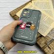 قاب گوشی Galaxy A05S سامسونگ سیلیکونی بالشتی SOLID ژله ای سه بعدی برجسته عروسکی COFFEE محافظ لنز دار طوسی کد 62733