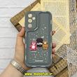 قاب گوشی Galaxy A05S سامسونگ سیلیکونی بالشتی SOLID ژله ای سه بعدی برجسته عروسکی COFFEE محافظ لنز دار طوسی کد 62733