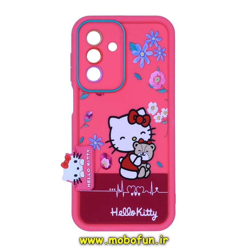 قاب گوشی Galaxy A26 سامسونگ سیلیکونی Solid برجسته محافظ لنزدار طرح کیتی Kitty صورتی فانتزی کد 49207