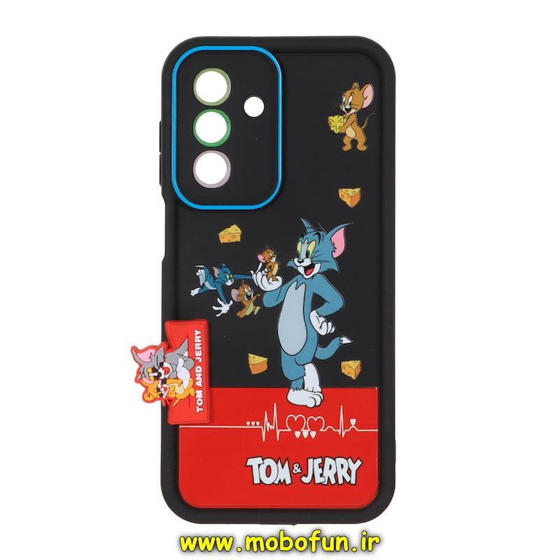قاب گوشی Galaxy A26 سامسونگ سیلیکونی Solid برجسته محافظ لنزدار طرح تام و جری مشکی کد 49210