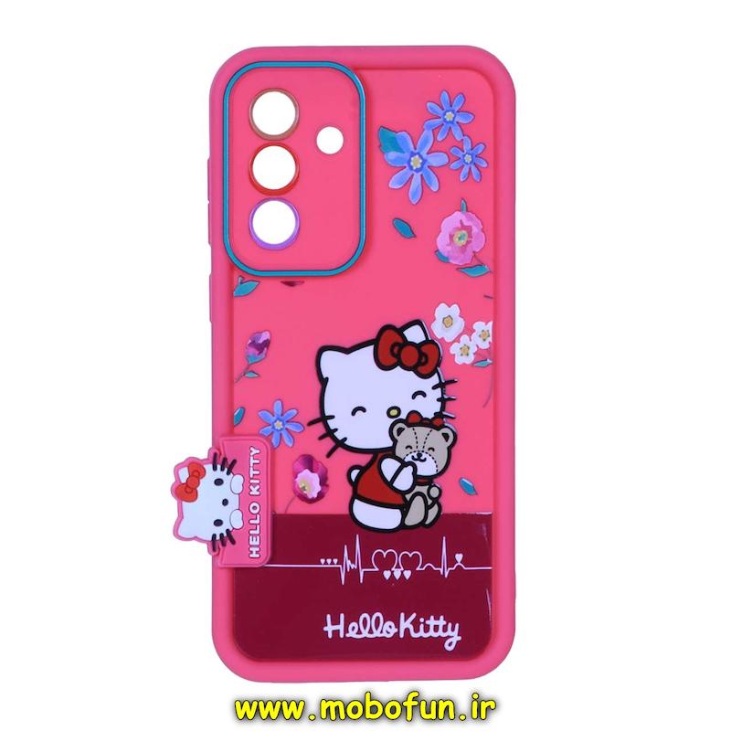 قاب گوشی Galaxy A36 سامسونگ سیلیکونی Solid برجسته محافظ لنزدار طرح کیتی KITTY صورتی فانتزی کد 49278