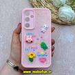 قاب گوشی Galaxy A35 سامسونگ سیلیکونی Solid عروسکی رزینی برجسته محافظ لنزدار صورتی کد 63350
