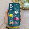 قاب گوشی Galaxy A55 سامسونگ سیلیکونی Solid عروسکی رزینی برجسته محافظ لنزدار سبز تیره کد 63368