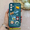قاب گوشی Galaxy A55 سامسونگ سیلیکونی Solid عروسکی رزینی برجسته محافظ لنزدار سبز تیره کد 63369