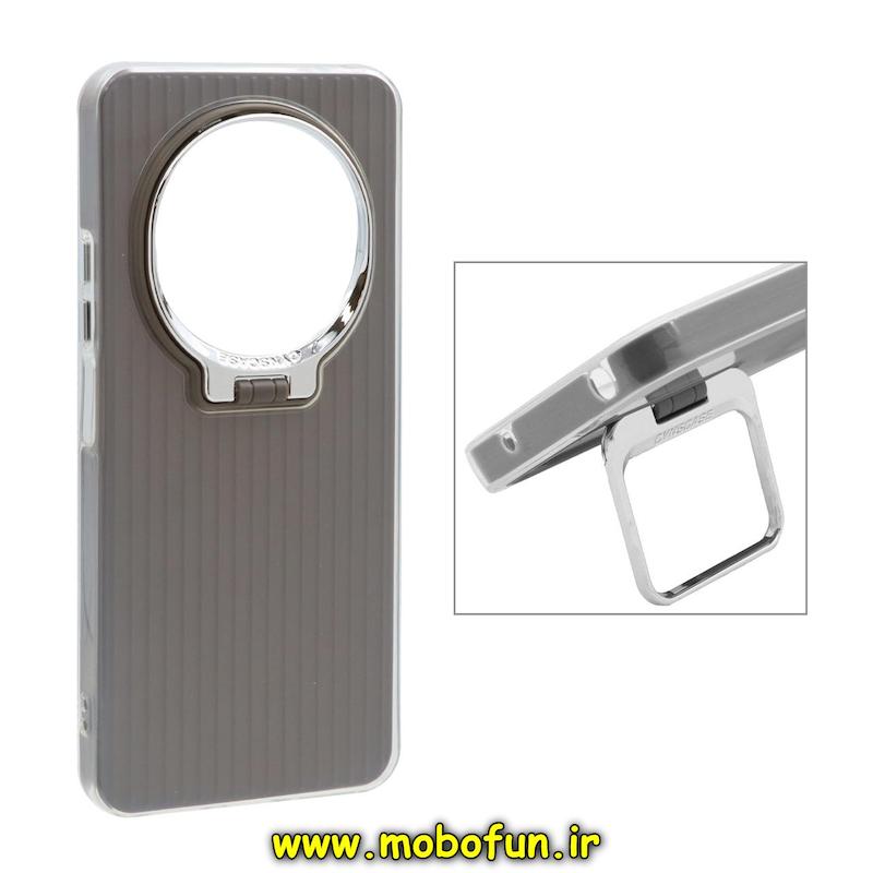 قاب گوشی Redmi 14C / Poco C75 / Redmi A4 شیائومی دولایه سیلیکونی استندشو طرح کرکره ای کلاسیک خاکستری کد 70070