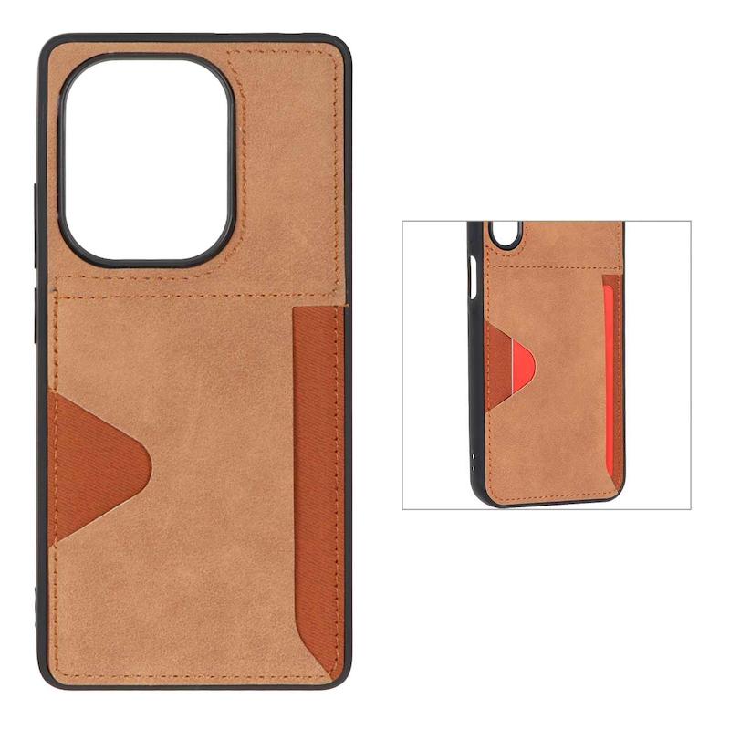 قاب گوشی Redmi Note 13 Pro 4G / Poco M6 Pro 4G / Redmi Note 14S شیائومی جیر ضد ضربه HARD جاکارتی دار عسلی کد 70334