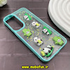 قاب گوشی Galaxy A55 سامسونگ عروسکی فانتزی طلقی شفاف رزینی برجسته سبزآبی کد 63958