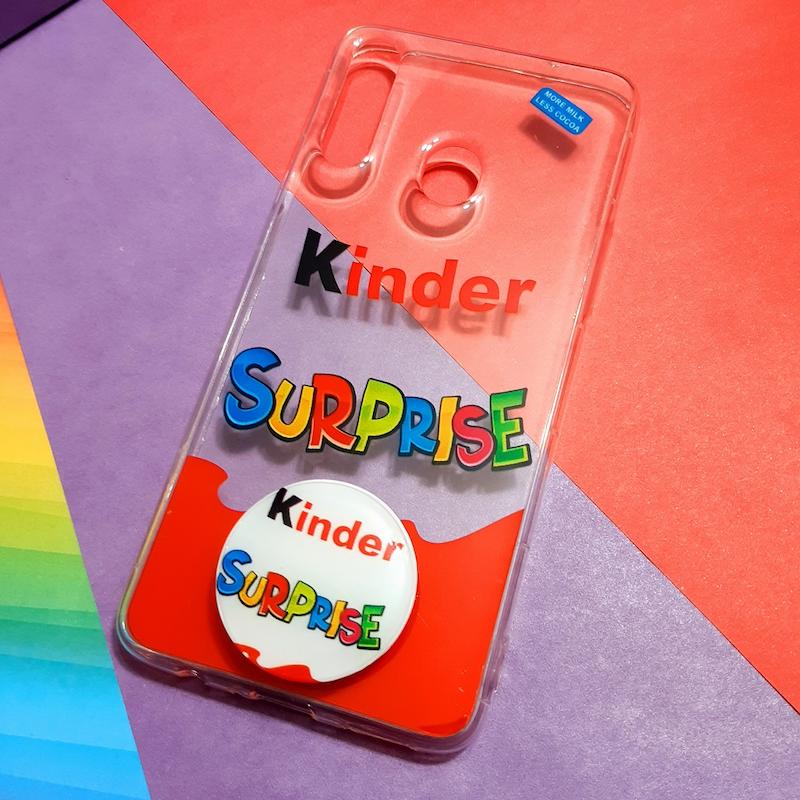 قاب گوشی A20S سامسونگ طرح فانتزی ژله ای Kinder به همراه پاپ سوکت کد 20