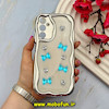 قاب گوشی Galaxy A05S سامسونگ فانتزی برجسته کرومی نقره ای سری بالشتی لاکچری LUXURY پاپیونی آبی کد 64146