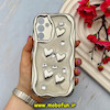 قاب گوشی Galaxy A15 سامسونگ فانتزی برجسته کرومی نقره ای سری بالشتی لاکچری LUXURY قلبی نقره ای کد 64163