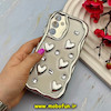 قاب گوشی Galaxy A25 سامسونگ فانتزی برجسته کرومی نقره ای سری بالشتی لاکچری LUXURY قلبی نقره ای کد 64168