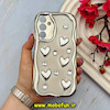 قاب گوشی Galaxy A25 سامسونگ فانتزی برجسته کرومی نقره ای سری بالشتی لاکچری LUXURY قلبی نقره ای کد 64168
