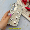 قاب گوشی Galaxy A35 سامسونگ فانتزی برجسته کرومی نقره ای سری بالشتی لاکچری LUXURY قلبی نقره ای کد 64173