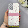 قاب گوشی Galaxy A05S سامسونگ اورجینال فانتزی سخت لیزری کرومی محافظ لنزدار طرح گل صورتی کد 64299